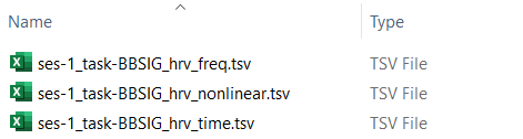 HRV output files